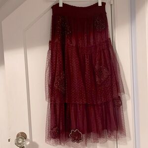 Anthropologie tiered midi skirt